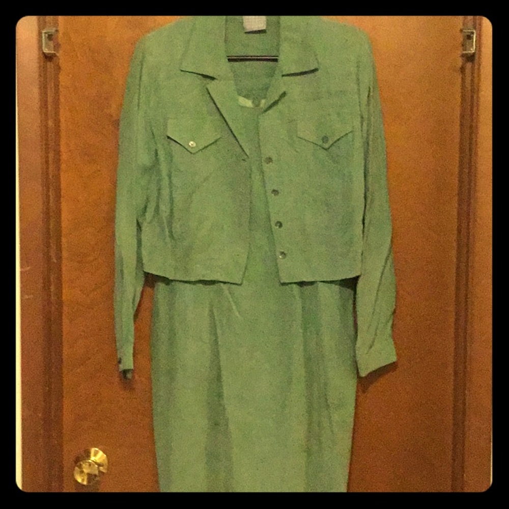Silk-like shift dress with jacket cover